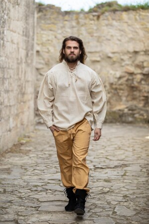 Pantalones medievales con banda elástica "Veit" Marrón miel XXXL