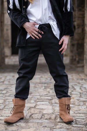 Medieval trousers with elastic band "Veit" Black 4XL