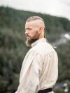 Typical medieval stand-up collar lace-up shirt "Friedrich" Natural 4XL