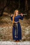 Wikinger Unterkleid Helga Blau XL
