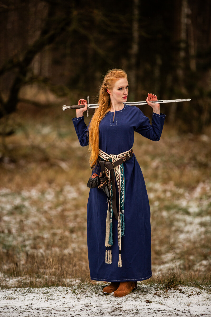 Wikinger Unterkleid Helga Blau XS