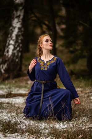 Wikinger Kleid Aslaug Blau XS