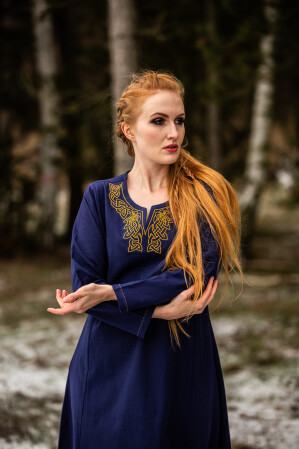 Wikinger Kleid Aslaug Blau XS