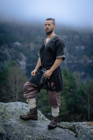Wikinger Tunika kurzam "Loki" Schwarz S