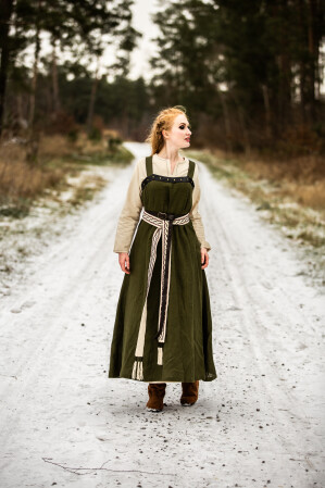 Wikinger Leinen Überkleid Alena Grün L/XL
