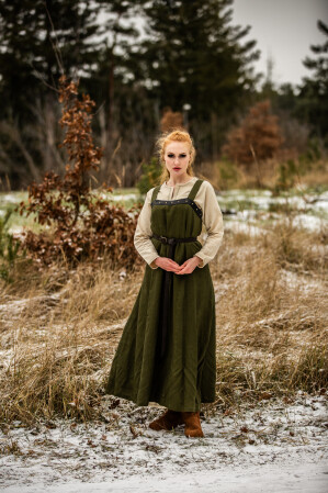 Wikinger Leinen Überkleid Alena Grün L/XL