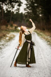 Wikinger Leinen Überkleid Alena Grün S/M
