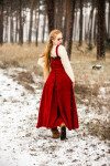 Sur-robe viking en lin Alena Rouge L/XL