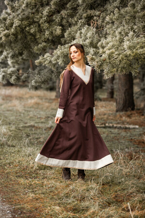 Vestido Vikingo Jorunn/Marrón/Natural XS