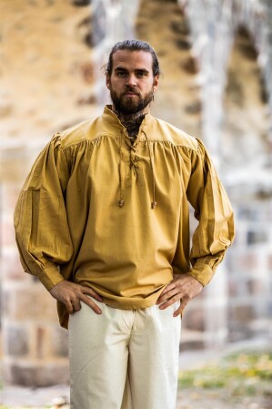 Medieval shirt “Yven” Honey brown XXXL