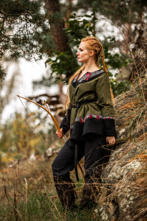 Viking Túnica Freydis Oliva Unisex XXL/XXXL