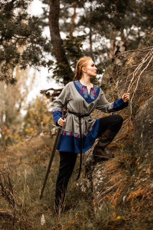 Wikinger Tunika Freydis Grau Unisex S/M