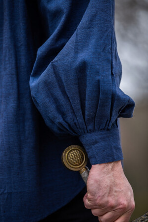 Medieval shirt in coarse cotton "Leopold" Blue XXXL