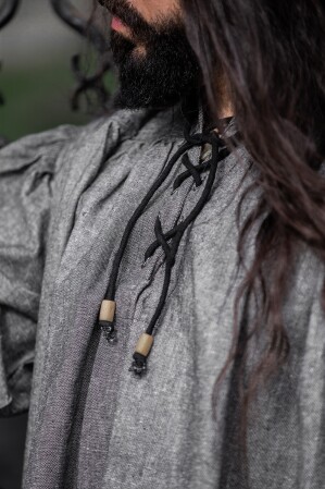 Medieval shirt in coarse cotton "Leopold" Grey M