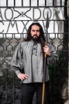 Medieval shirt in coarse cotton "Leopold" Grey M