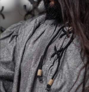Medieval shirt in coarse cotton "Leopold" Grey XL