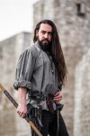 Camisa medieval de algodón grueso "Leopold" Gris XXXL