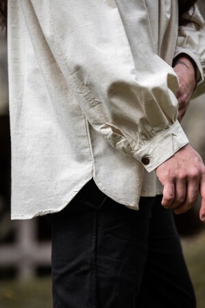 Chemise à pinaforme avec boutons en bois "Oswald" Ècru M