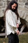 Chemise à pinaforme avec boutons en bois "Oswald" Ècru M