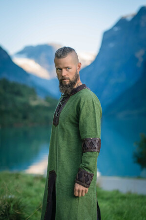 Tunique Viking Homme "Leif" avec Applications en Cuir