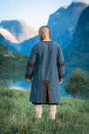 Tunique Viking Homme "Leif" avec Applications en Cuir Bleu XL