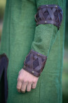 Tunique Viking Homme "Leif" avec Applications en Cuir Vert L