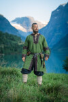 Tunique Viking Homme "Leif" avec Applications en Cuir Vert M