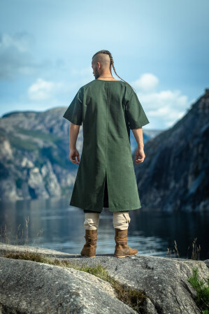 Mens Viking Tunic "Asgrim" with V-Neck Green 2XL