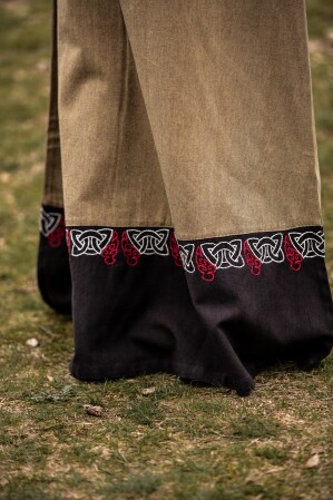 Damen Wikinger Kleid "Idun" mit Stickerei
