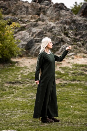 Damen Kleid "Alvilda" mit Rundhalsausschnitt Grün S