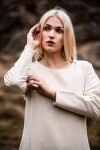 Robe Femme "Alvilda" avec Encolure Ronde Ècru XL