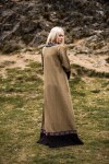 Damen Wikinger Kleid "Idun" mit Stickerei Sand S