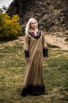 Damen Wikinger Kleid "Idun" mit Stickerei Sand S