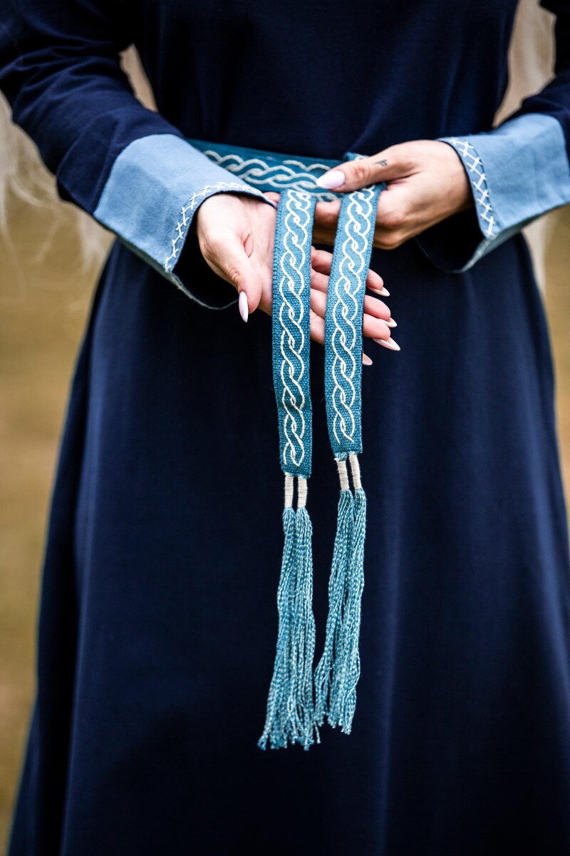 Unisex Gürtel "Vigga" mit Stickerei Blau