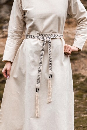 Unisex Gürtel "Vigga" mit Stickerei Natur