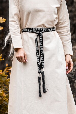 Unisex Gürtel "Vigga" mit Stickerei Schwarz
