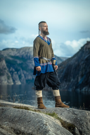 Tunique Viking Freydis Olive/Bleu Unisexe L/XL