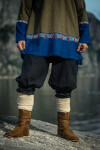 Wikinger Tunika Freydis Olive/Blau Unisex S/M