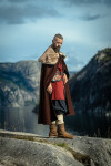 Wikinger Umhang "Janne" mit Kunstfell Braun