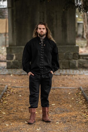 Laced shirt "Dagwin" black XXXL