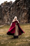 Wikinger Umhang "Janne" mit Kunstfell Rot