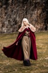 Wikinger Umhang "Janne" mit Kunstfell Rot