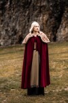 Wikinger Umhang "Janne" mit Kunstfell Rot