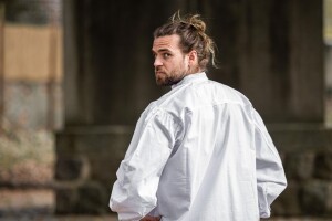 Camisa de encaje "Dagwin" Blanco L
