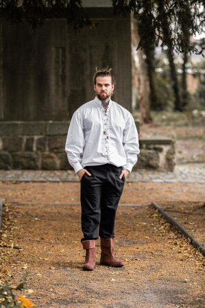 Laced shirt "Dagwin" white XXXL