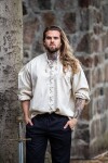 Camicia stringata "Dagwin" Naturale S