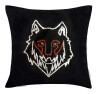 Kissenbezug "Geri" mit handgesticktem Wolf