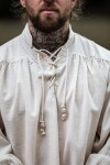 Camisa medieval de cuello alto con cordones "Bruno"