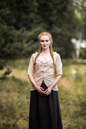 Kurzarm-Rüschenbluse "Bea"