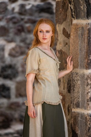Kurzarmbluse "Gabriela" Hanf